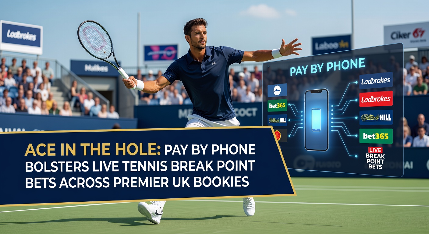 Tennis player serving during a high-stakes match with live betting odds overlay on screen