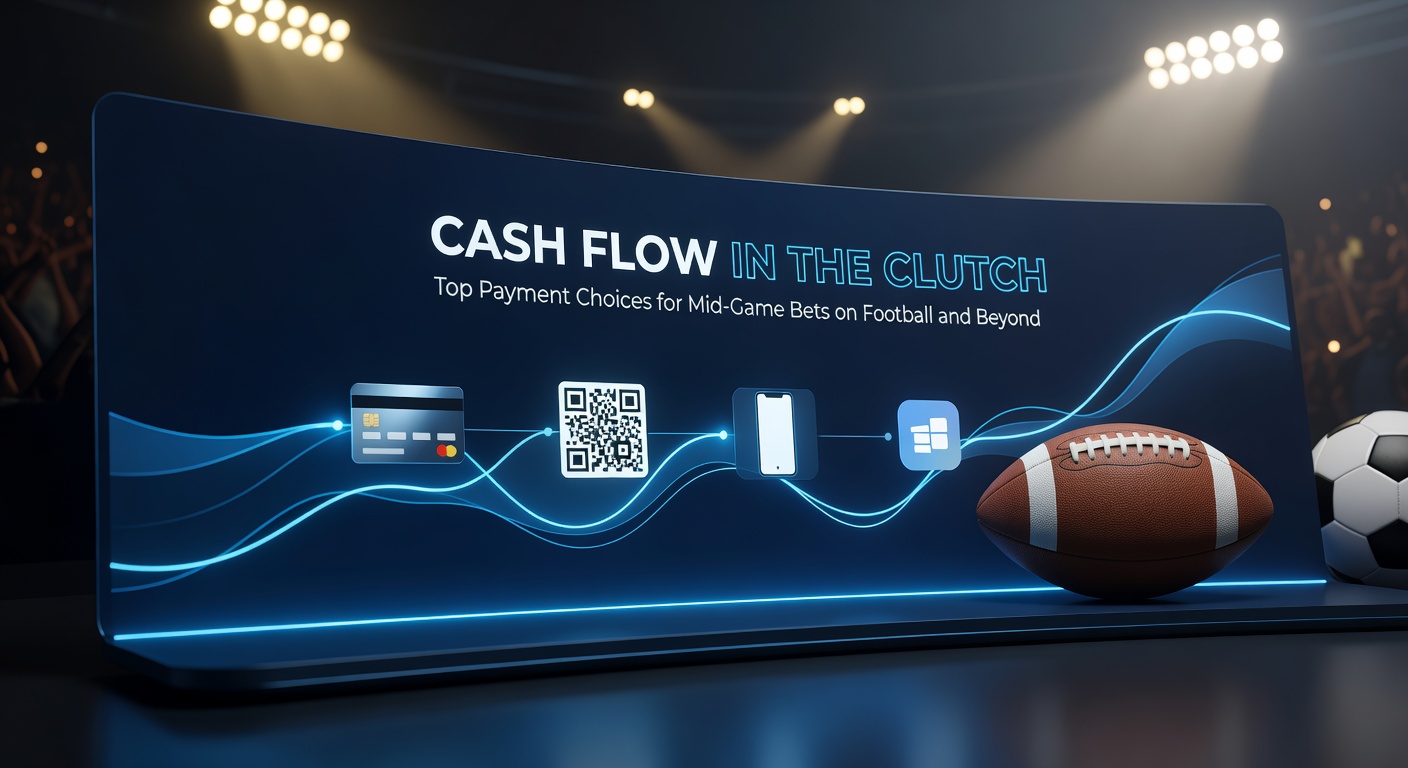 Dynamic in-play football betting action with overlaid payment icons highlighting speed and security for mid-game wagers
