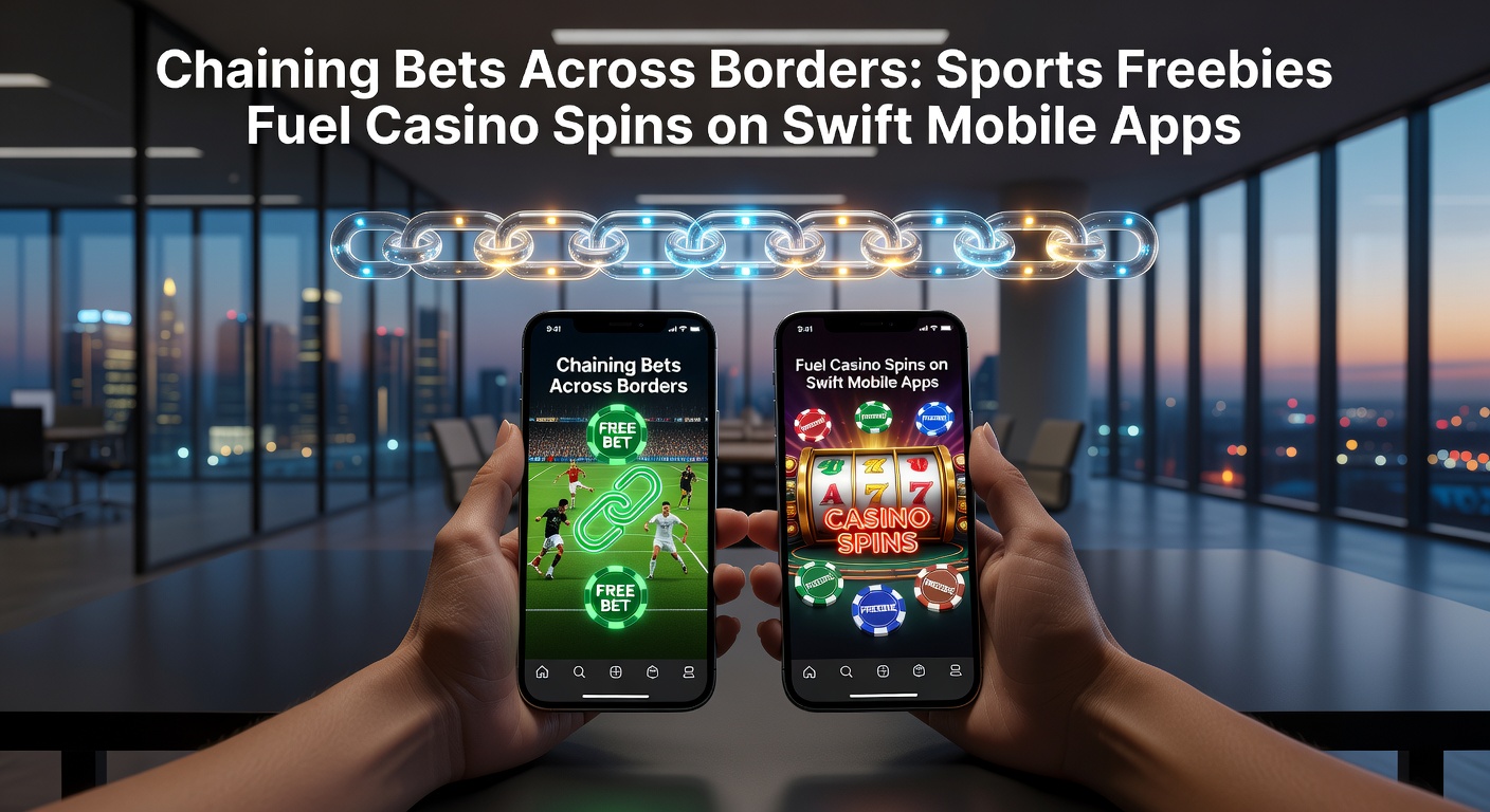 Mobile screen showing sports betting app transitioning to casino spins with free bet icons and international flags