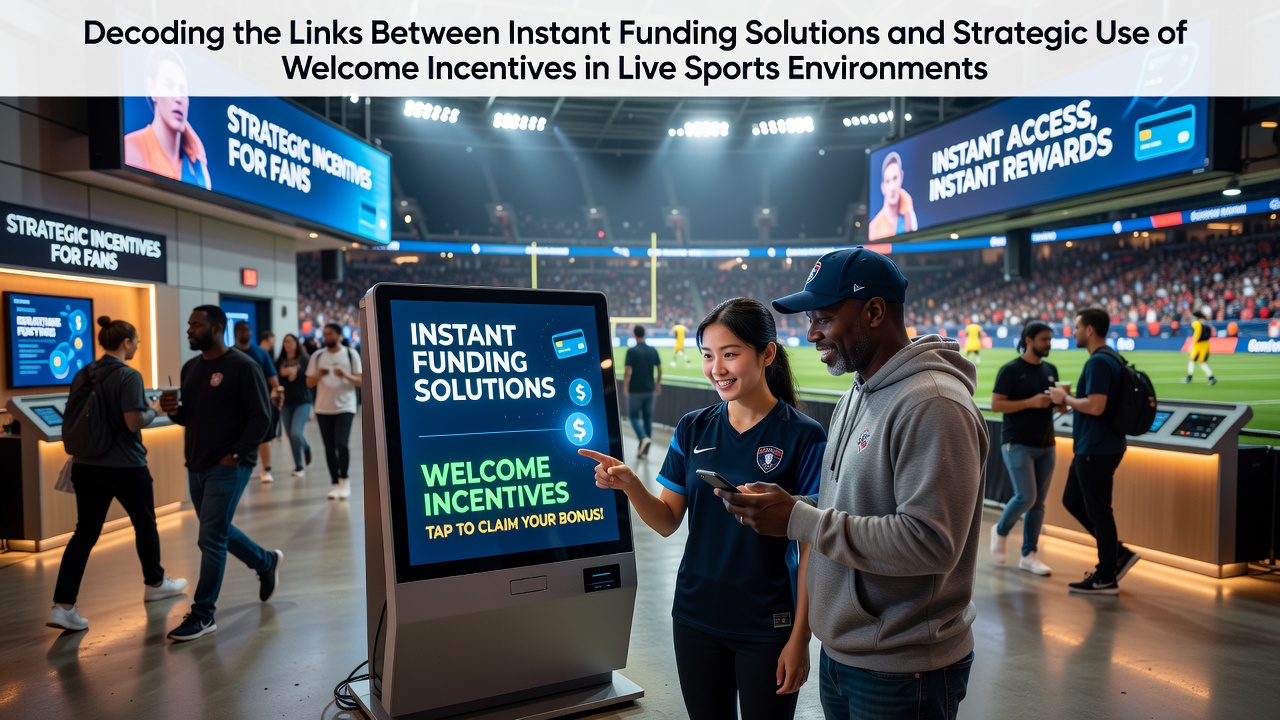 Illustration showing mobile betting interface with instant deposit options and welcome bonus indicators during live sports events