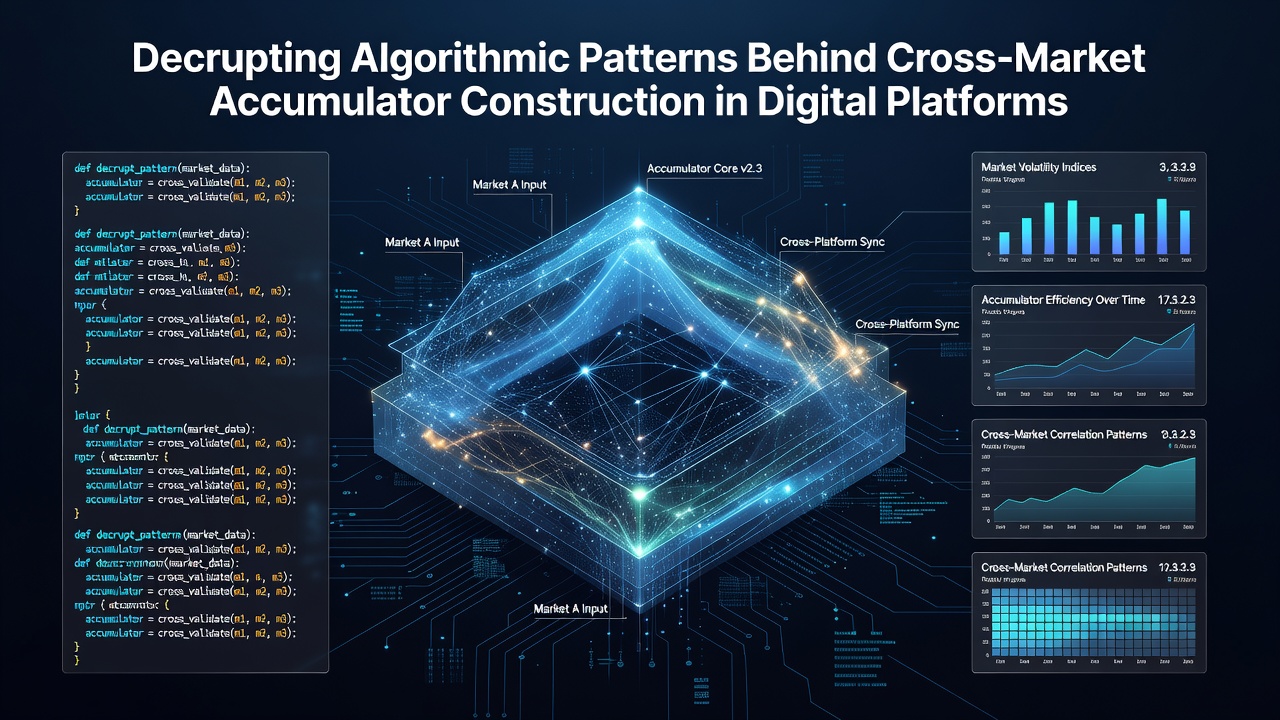 Diagram illustrating cross-market data mapping and accumulator node connections in digital environments