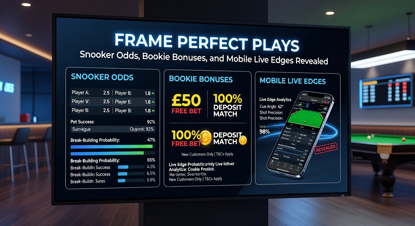 Mobile screen displaying live snooker odds on a bookie app, frame in progress with real-time betting options highlighted