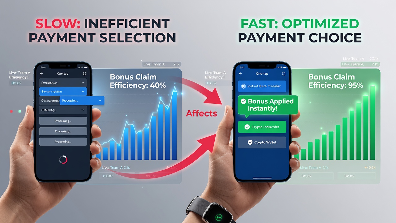 Close-up of smartphone screen showing successful instant deposit confirmation alongside active live odds