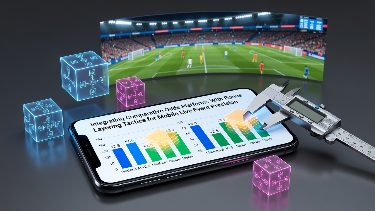 Mobile betting interface showing comparative odds platforms integrated with bonus layering tools during a live sports event