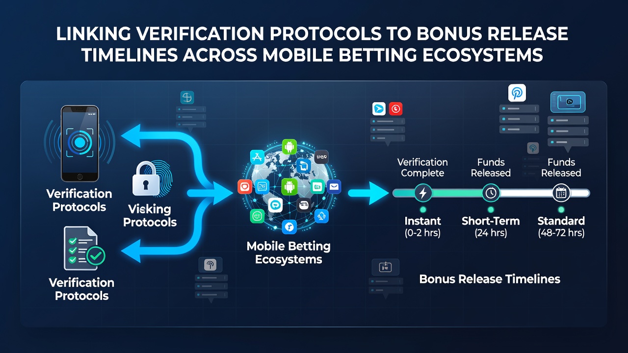 Flowchart diagram illustrating verification stages connected to bonus activation timelines in betting apps