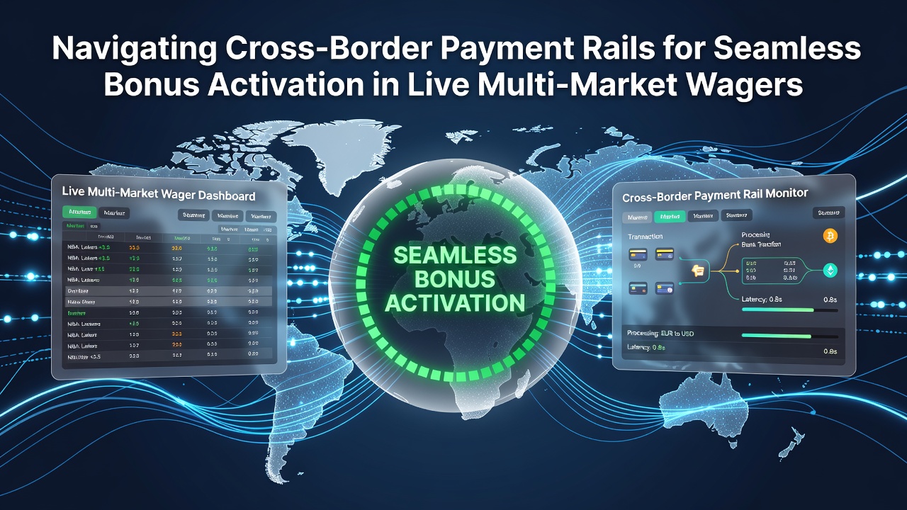 Live multi-market wagering interface displaying real-time bonus activation across payment rails