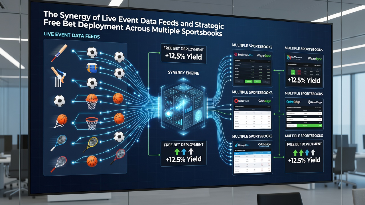 Strategic betting interface displaying synchronized live feeds and bonus balances
